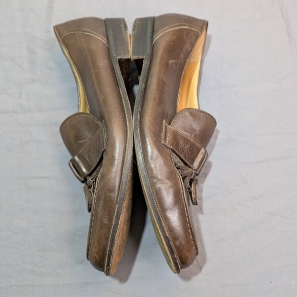 Madras Made in Italy Brown Leather Tassel Loafers Men Size 11 - Picture 11 of 13